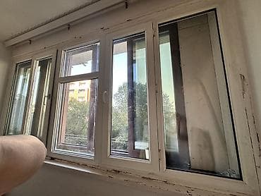 pano: PVC plastik pəncərə bloku - Material: ağ rəngli PVC profil, ikiqat — 2