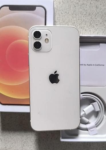 IPhone 12, 128 GB, Ağ, Zəmanət, Simsiz şarj, Face ID