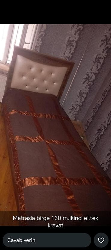 çarpayı taxt: Təknəfərlik çarpayı, Matras ilə — 1