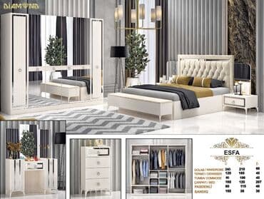 Шкафы: Двуспальная кровать, Шкаф, Трюмо, 2 тумбы, Новый — 1