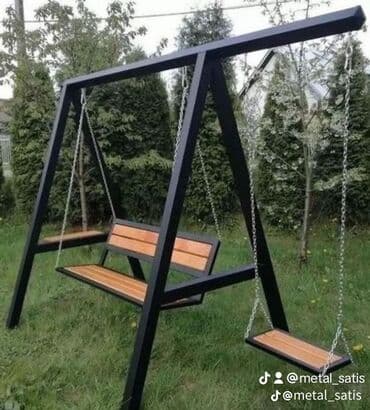 həyət üçün yelləncək: Yeni, Divan-yelləncək, Zontiksiz, Metal — 2