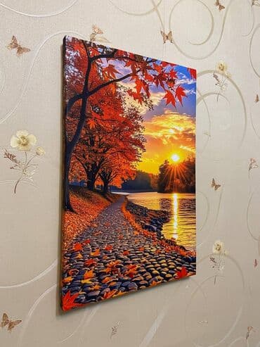 💜Payızın sakit rəngləri, xışıltılı yarpaqlar və isti tonlar bu tabloda