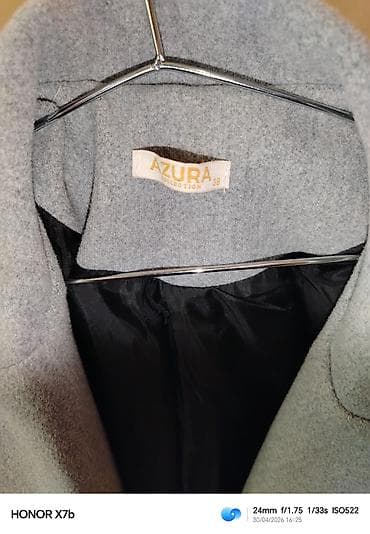 payiz kurtkalari: AZURA Collection qadın palto - Rəng: açıq boz - Model: klassik — 3