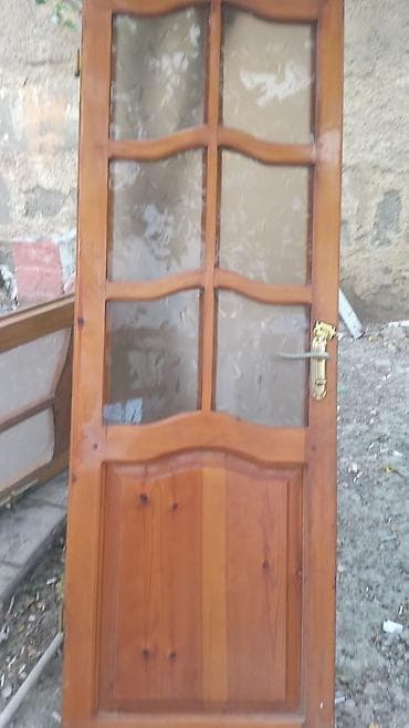 taxta: Taxta otaq qapısı – şüşə panelli, klassik dizayn - Material: tam — 2