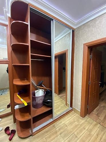 dəhliz dolablar: İşlənmiş, 2 qapılı, Güzgülü, Qəhvəyi, Digər material, Kupe, Düz dolab — 3