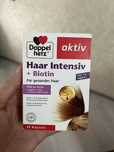 ag naftalan: Doppelherz aktiv Haar Intensiv + Biotin – saç sağlamlığı üçün kompleks — 1