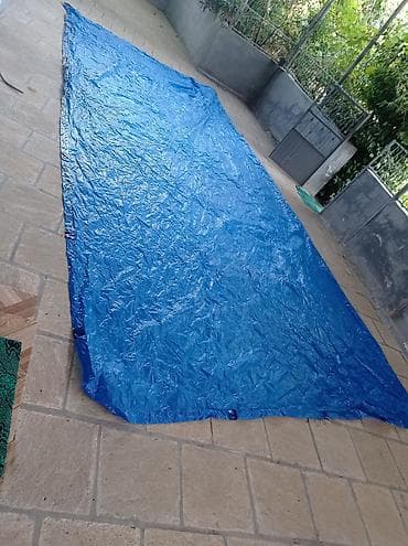 yan güzgü s: Mavi polietilen örtük (brezent, tent) - Material: suya və küləyə — 1