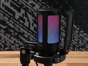 iphone x mikrafon: RGB işıqlanmalı USB studiya mikrofonu - USB qoşulma: Plug-and-play – — 1