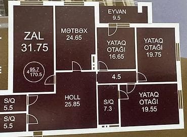 emircanda ev satisi: 4 otaqlı, Yeni tikili, 170 kv. m — 2