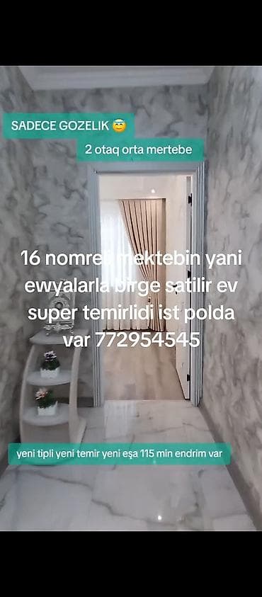 mingəcevirdə ev elanları: Mingəçevir, 2 otaqlı, Köhnə tikili, 40 kv. m — 3