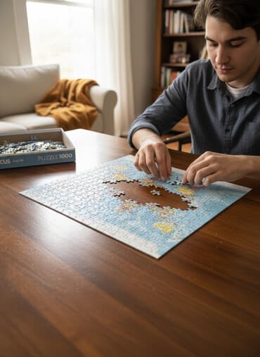 Yeni il oyuncaqları və bəzəkləri: Məhsul: Blue Focus Visual Arts – Dünya Xəritəsi Puzzle - Hissə sayı — 1