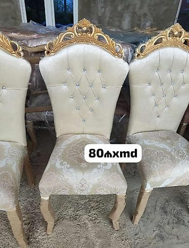 divan sekilleri: Mebel dəsti: lüks dizaynlı künc divanlar, şkaf və yemək otağı stulları — 4