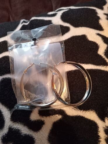 Toy paltarları və aksesuarları: Qadın sırğaları dəsti - 1 cüt klassik dairəvi halqa sırğa: parlaq — 2