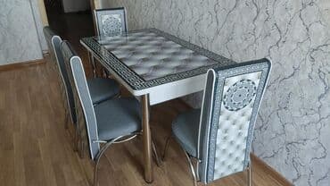 quxna stulu: Mətbəx üçün, Yeni, Açılan, Dördbucaq masa, 4 stul — 1