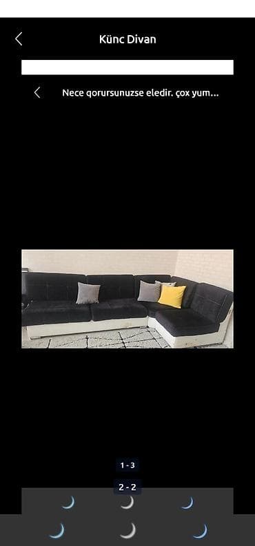 Künc divan, İşlənmiş, Açılan, Bazasız, Çatdırılma yoxdur — 1