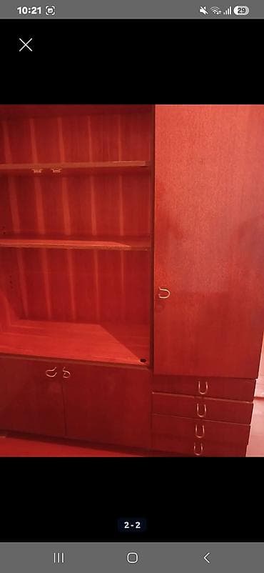 tek dolablar: Qonaq otağı üçün modul dolab (şkaf-vitrin tipli) - Material: ağac — 1