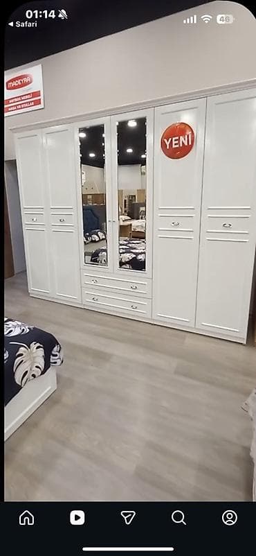 ucuz tap az dolablar: 5 qapı, Ağ, Digər material, Açılan, Düz dolab — 2