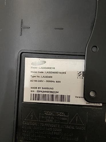 pc monitor: Samsung 22" HDTV/Monitor – Model: LA22D400E1M (Type: LA22D400) — 3