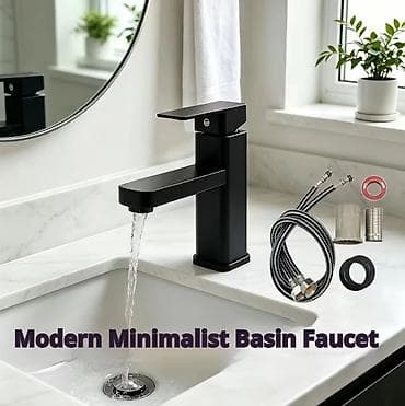 qozu: Məhsul: Mat Qara Modern Minimalist Hamam Lavabo Qarışdırıcısı — 4
