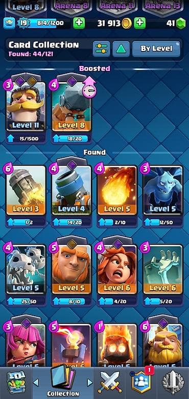 giant: Clash Royale hesabı – oyun daxili məlumatlar - Kral səviyyəsi: 19 — 4