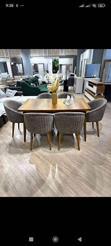 istolar: Qonaq otağı üçün, Yeni, Açılmayan, Dördbucaq masa, 6 stul — 1