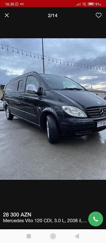 ucuz ventilyator: Mercedes-Benz Vito: 3 l | 2008 il Mikroavtobus — 7