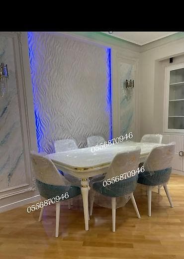 modern stol stul: Qonaq otağı üçün, Yeni, Açılmayan, Dördbucaq masa, 6 stul — 2