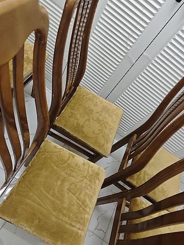 mermer masalar: Mətbəx üçün, İşlənmiş, Qatlanmayan, rəng - Sarı Stul — 4