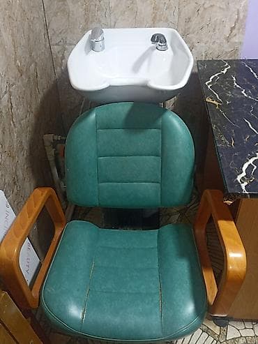 kreslo çarpayı: Bərbərxana üçün yuma bölməsi və kreslo komplekti - Seramik baş yuma — 2