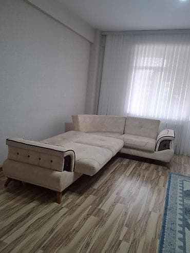 Divanlar: L formalı künc divan dəsti - Rəng: krem-bej, bənövşəyi dekor — 2
