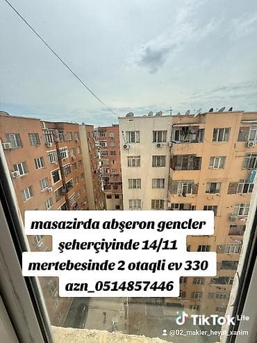 28 may metro: Masazirda abşeron gencler şeherçiyinde 14/11 mertebesinde 2 otaqli ev — 1