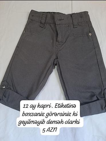 Uşaq üçün kapri şalvar - Ölçü: 12 ay - Rəng: tünd boz - Model: 5 — 1