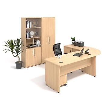 Ofis mebel dəsti – iş masasının L formalı əlavə masalı komplekti və