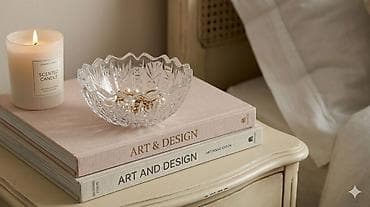 Kəsimli şüşə qab – dekor və servis üçün - Material: qalın, şəffaf