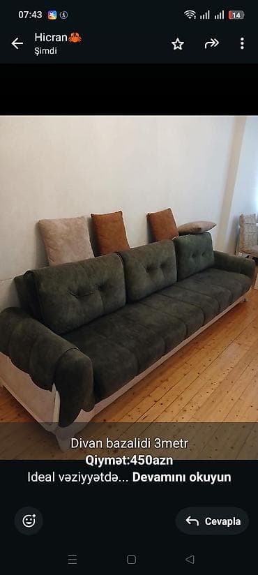 Divan bazalidi 3metr *Qiymət:450azn* Ideal vəziyyətdə Ünvan Sumqayıt