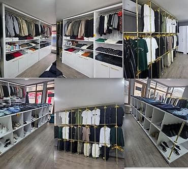 Mağaza üçün vitrin və rəf sistemləri satılır - Material: MDF lam və