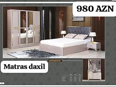 modern stol stullar: İkinəfərlik çarpayı, Dolab, Yeni — 1