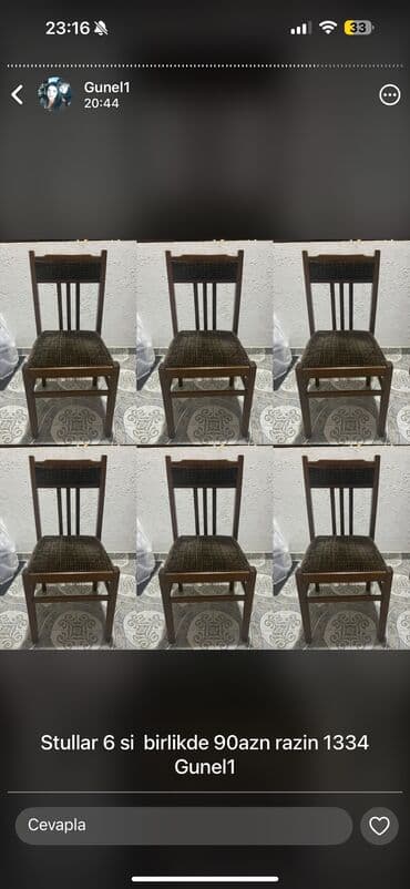 Qonaq otağı üçün, İşlənmiş, Stul