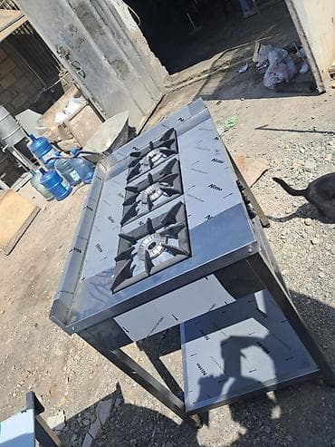 soba corek: Sənaye tipli 3 gözlü qaz ocağı - Material: tam paslanmayan polad (üst — 2