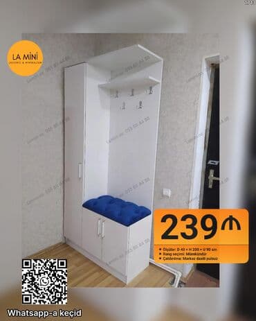 3 qapili dolablar: Dəhliz üçün funksional mebel dəsti - Rəng seçimi: mümkündür - — 1