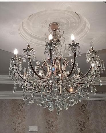 Çılçıraq, 10 və daha çox lampa, Xrustal