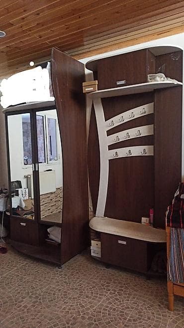 şifonerlər: Dəhliz üçün çoxfunksiyalı giriş mebeli dəsti - Rəng: tünd qoz + açıq — 1
