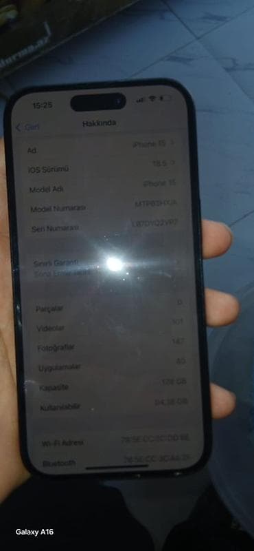 i̇pone: IPhone 15, 128 GB, Qara — 2