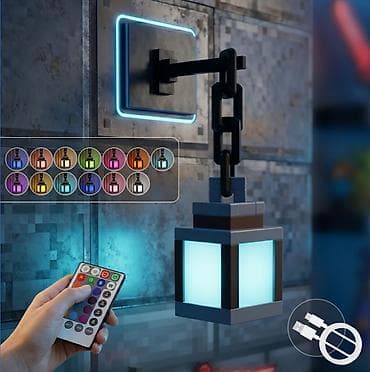 it sekilleri: RGB divar fənəri – piksel/retro üslubda asılan LED fənər - Ölçülər — 5