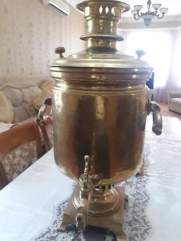 самовар антикварный: Старинный самовар, 1870 год, Медь, Состояние: Отличное — 5