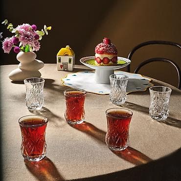 cay servis: Çay dəsti, Xrustal, Bohemia, 6 nəfərlik, Çexiya — 1