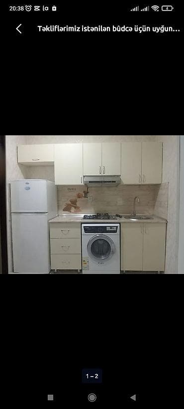 Müasir dizayna uyğun sifarişlə mətbəx mebeli dəsti - Üst və alt — 3