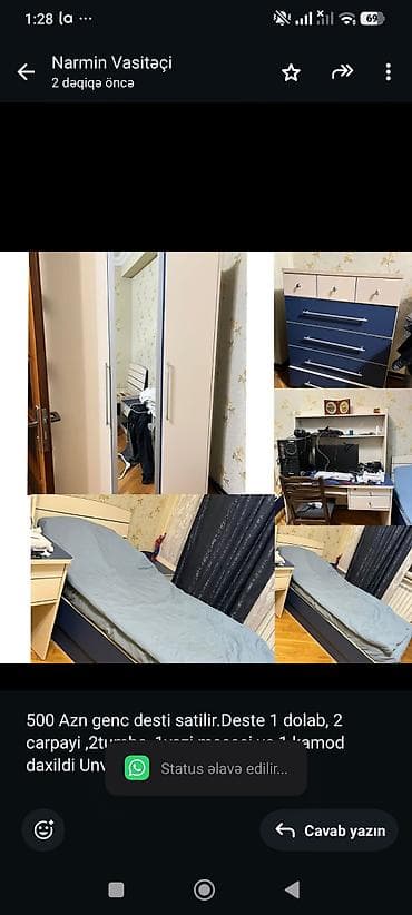 500 Azn genc desti satilir.Deste 1 dolab, 2 carpayi2tumba1yazi