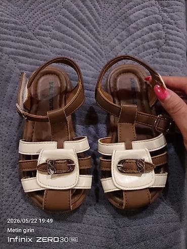 ket ayaqqabı: Uşaq sandal modeli - Rəng: qəhvəyi-krem kombin - Material: yumşaq — 1