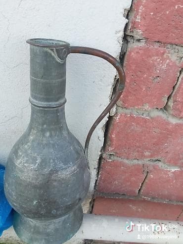somavar: Antik mis samovar və bədii mis qab - Material: qalın mis (samovar) — 6